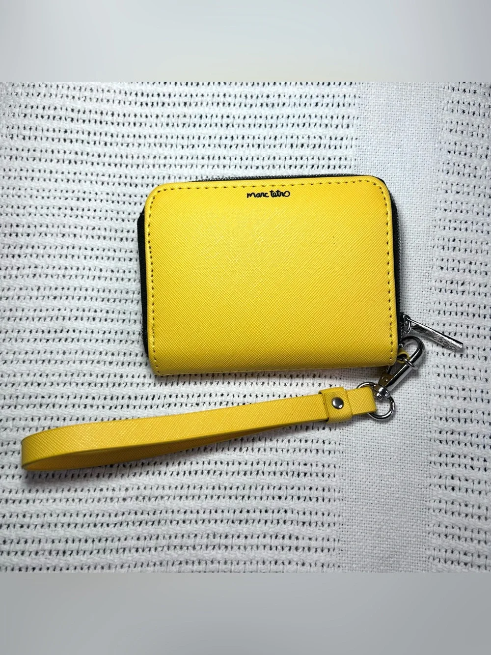 Marc Tetro Yellow Dachshund Wristlet Zip Around Wallet